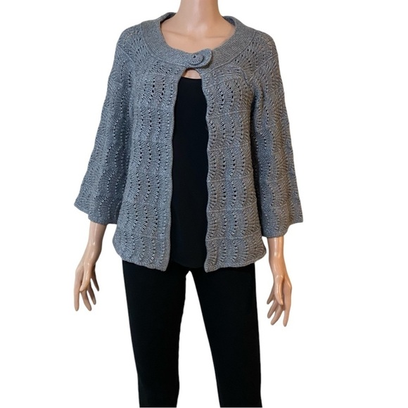 Madison sweater cardigan gray size large - Picture 1 of 8